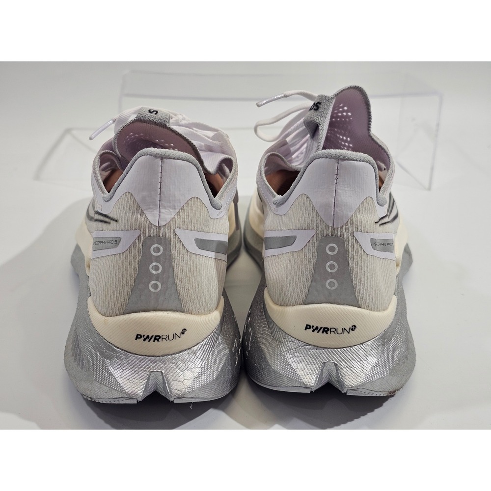 Saucony Endorphin Pro 3 Mens Size 13 White Silver Carbon Plate Running Shoes - Picture 6 of 9